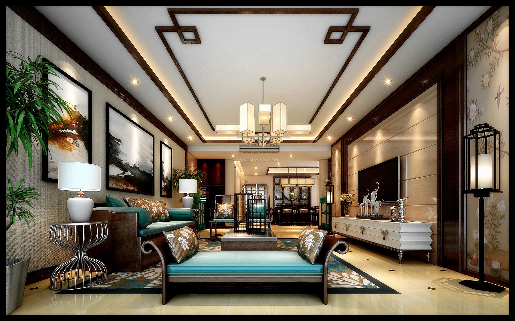 遂寧錦江苑142平米中式風(fēng)格裝修與家具搭配效果圖解析